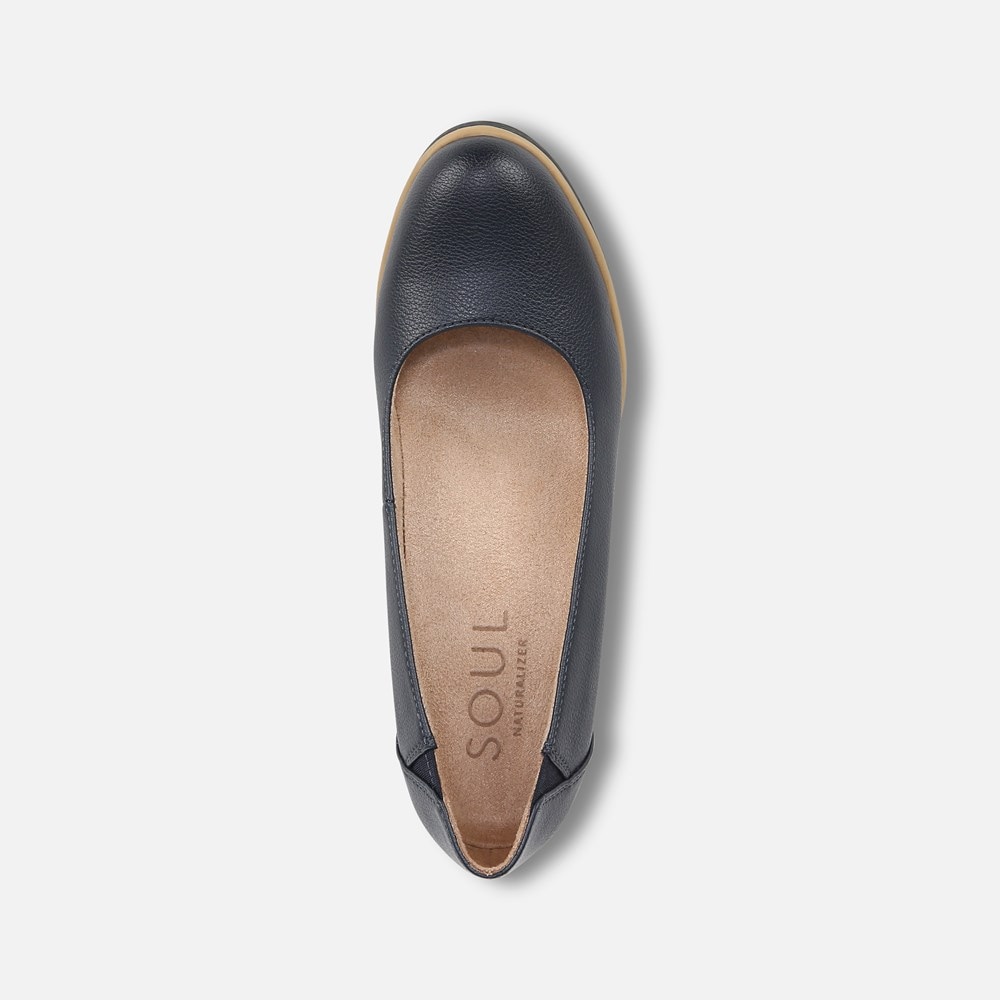 Naturalizer SOUL About Time Wedge Pump - Navy Faux Leather Naturalizer SOUL About Time Wedge Pump - Navy Faux Leather
