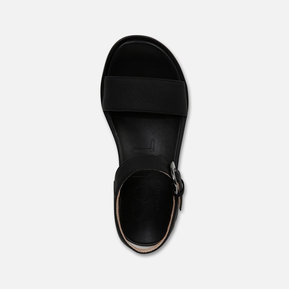 Naturalizer SOUL Emma Strappy Sandal - Black Faux Leather Naturalizer SOUL Emma Strappy Sandal - Black Faux Leather