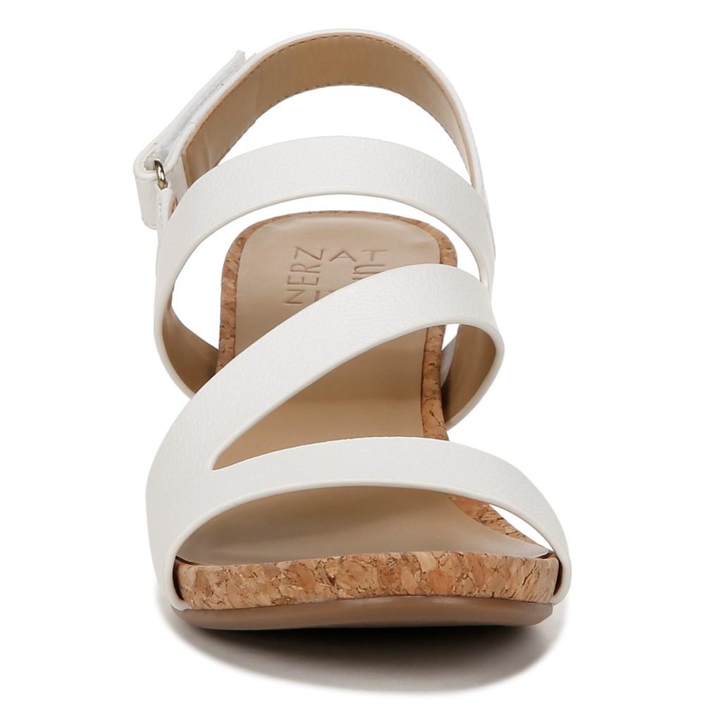 Naturalizer Adria Wedge Sandal - White Faux Leather Naturalizer Adria Wedge Sandal - White Faux Leather