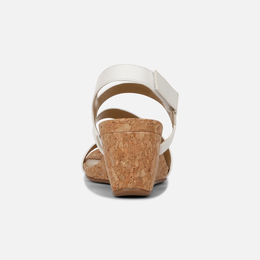 Naturalizer Adria Wedge Sandal - White Faux Leather Naturalizer Adria Wedge Sandal - White Faux Leather