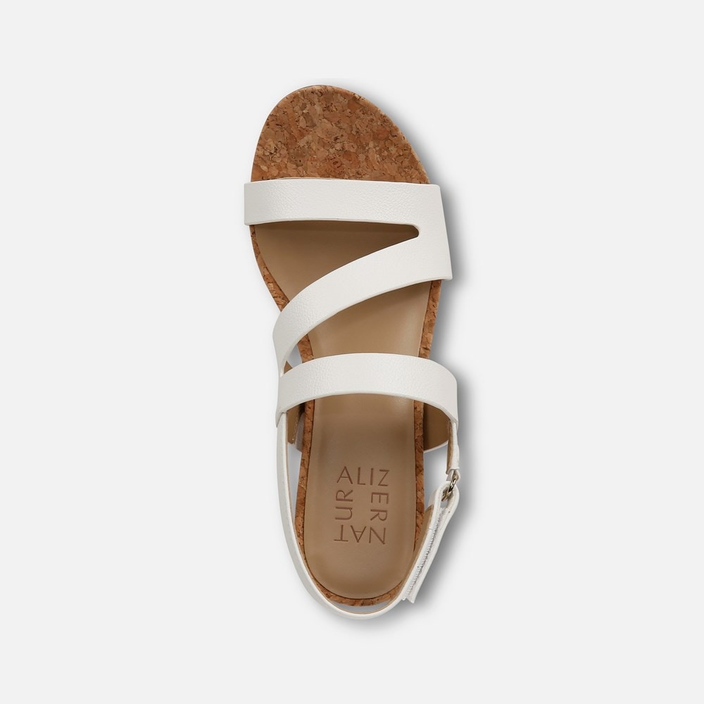 Naturalizer Adria Wedge Sandal - White Faux Leather Naturalizer Adria Wedge Sandal - White Faux Leather