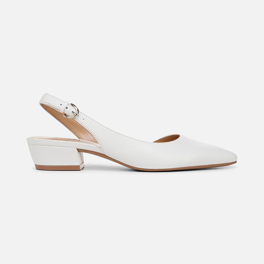 Naturalizer Banks Pointed Toe Flat - White Leather Naturalizer Banks Pointed Toe Flat - White Leather
