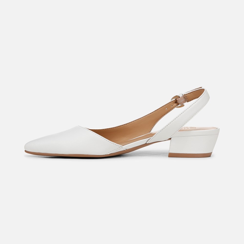 Naturalizer Banks Pointed Toe Flat - White Leather Naturalizer Banks Pointed Toe Flat - White Leather
