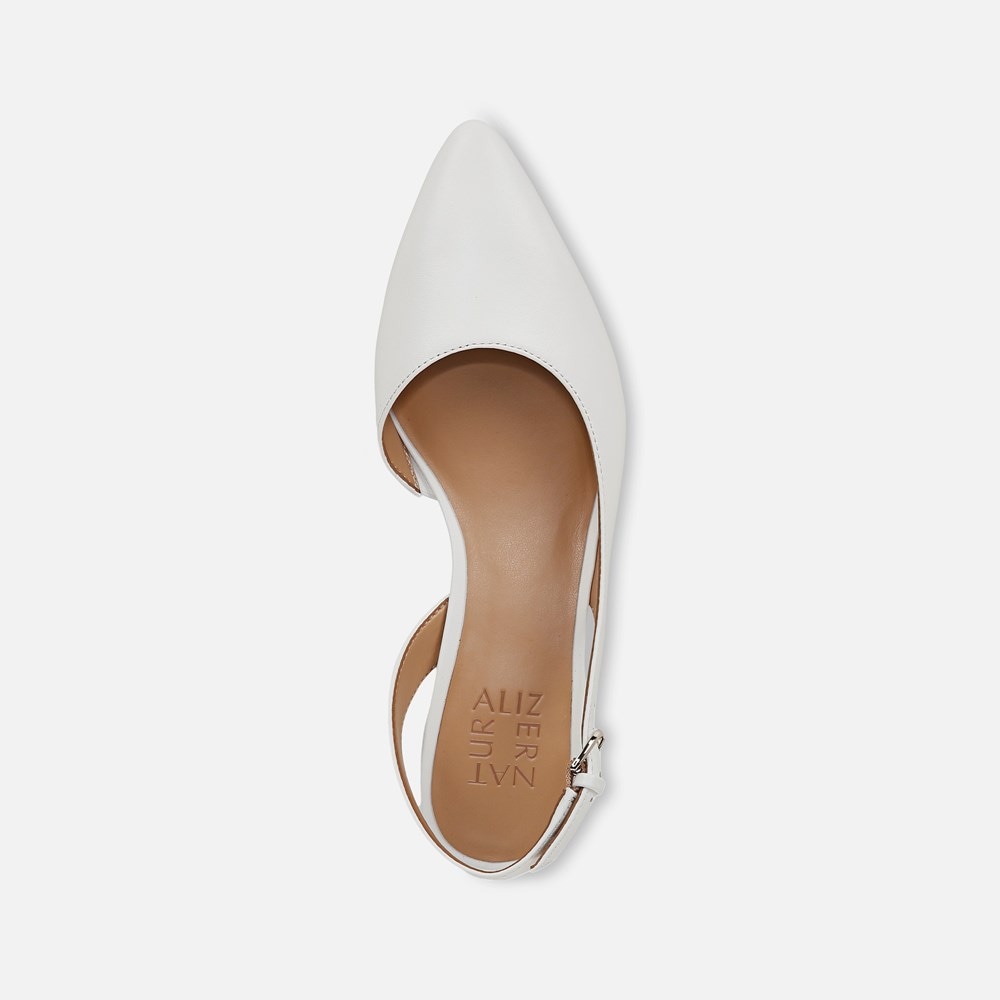 Naturalizer Banks Pointed Toe Flat - White Leather Naturalizer Banks Pointed Toe Flat - White Leather