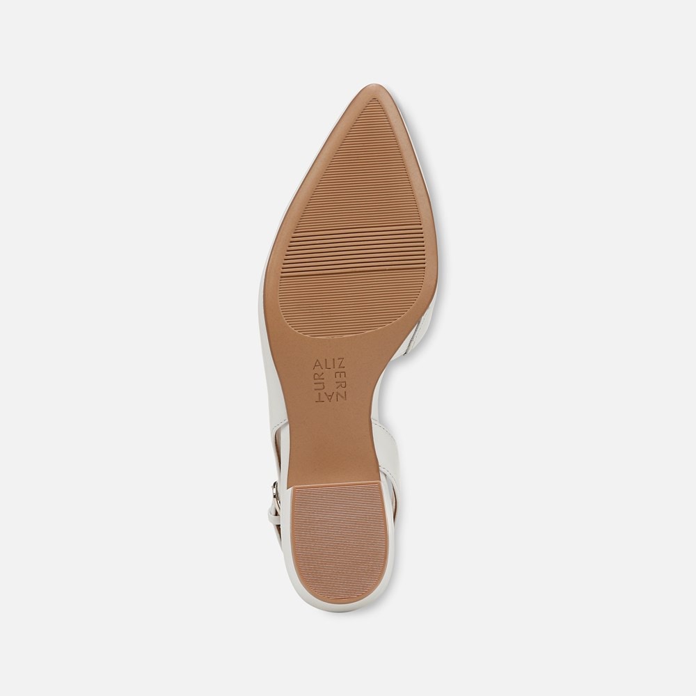 Naturalizer Banks Pointed Toe Flat - White Leather Naturalizer Banks Pointed Toe Flat - White Leather