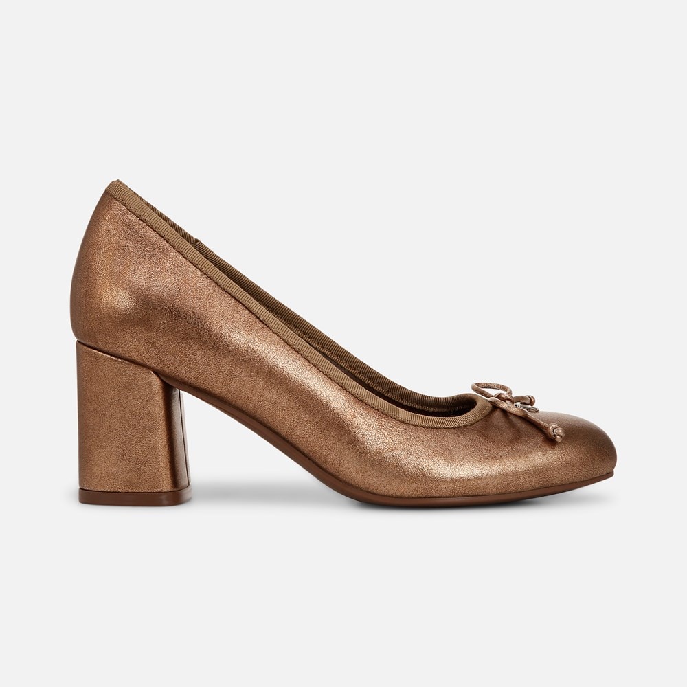 Naturalizer Sienna Block Heel Pump - Soft Bronze Leather Naturalizer Sienna Block Heel Pump - Soft Bronze Leather