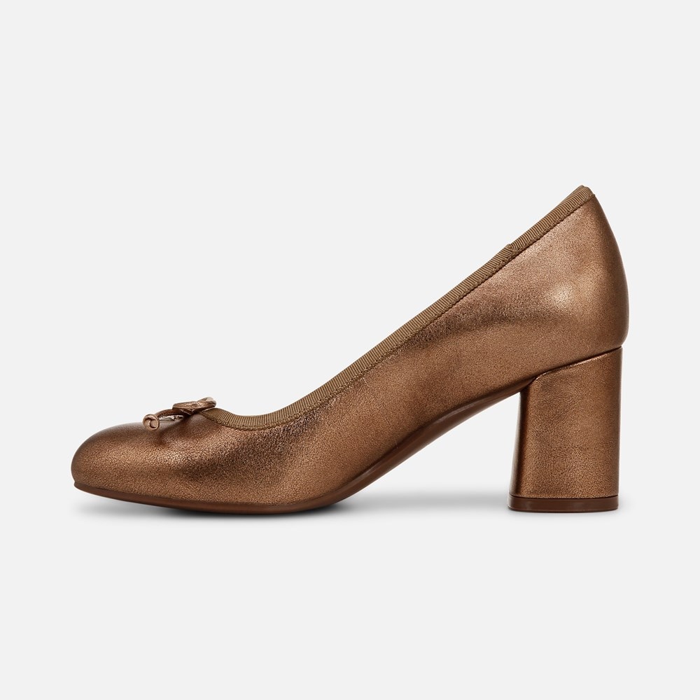 Naturalizer Sienna Block Heel Pump - Soft Bronze Leather Naturalizer Sienna Block Heel Pump - Soft Bronze Leather