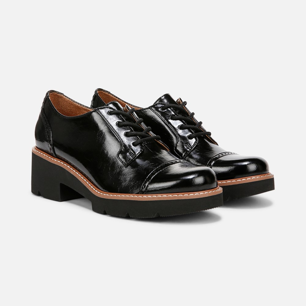 Naturalizer Cabaret Lace Up Lug Derby - Black Faux Leather Naturalizer Cabaret Lace Up Lug Derby - Black Faux Leather