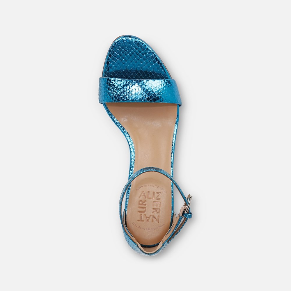 Naturalizer Limited Edition Vera Dress Sandal - Blue Metallic Snake Print Leather Naturalizer Limited Edition Vera Dress Sandal - Blue Metallic Snake Print Leather