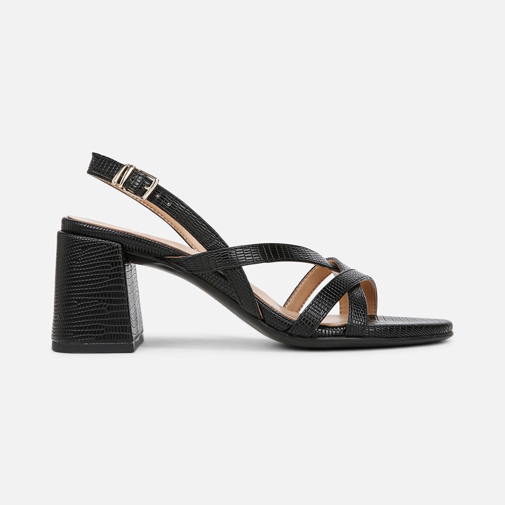 Naturalizer Demi Block Heel Dress Sandal - Black Faux Leather Naturalizer Demi Block Heel Dress Sandal - Black Faux Leather