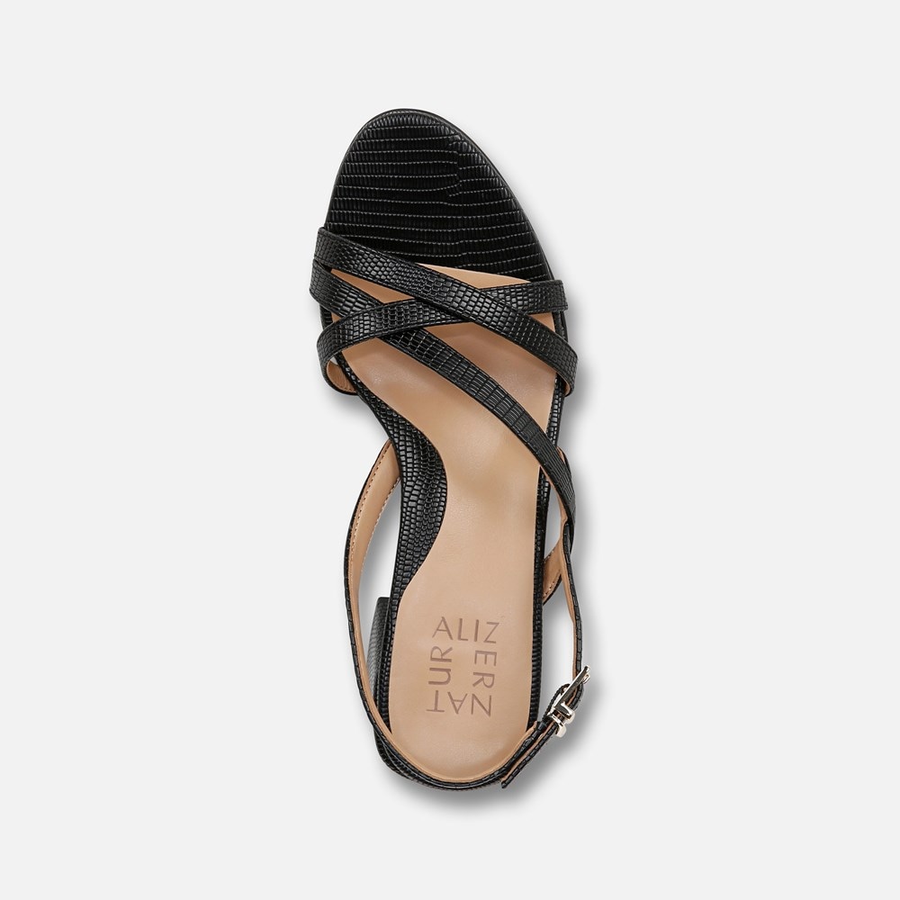Naturalizer Demi Block Heel Dress Sandal - Black Faux Leather Naturalizer Demi Block Heel Dress Sandal - Black Faux Leather