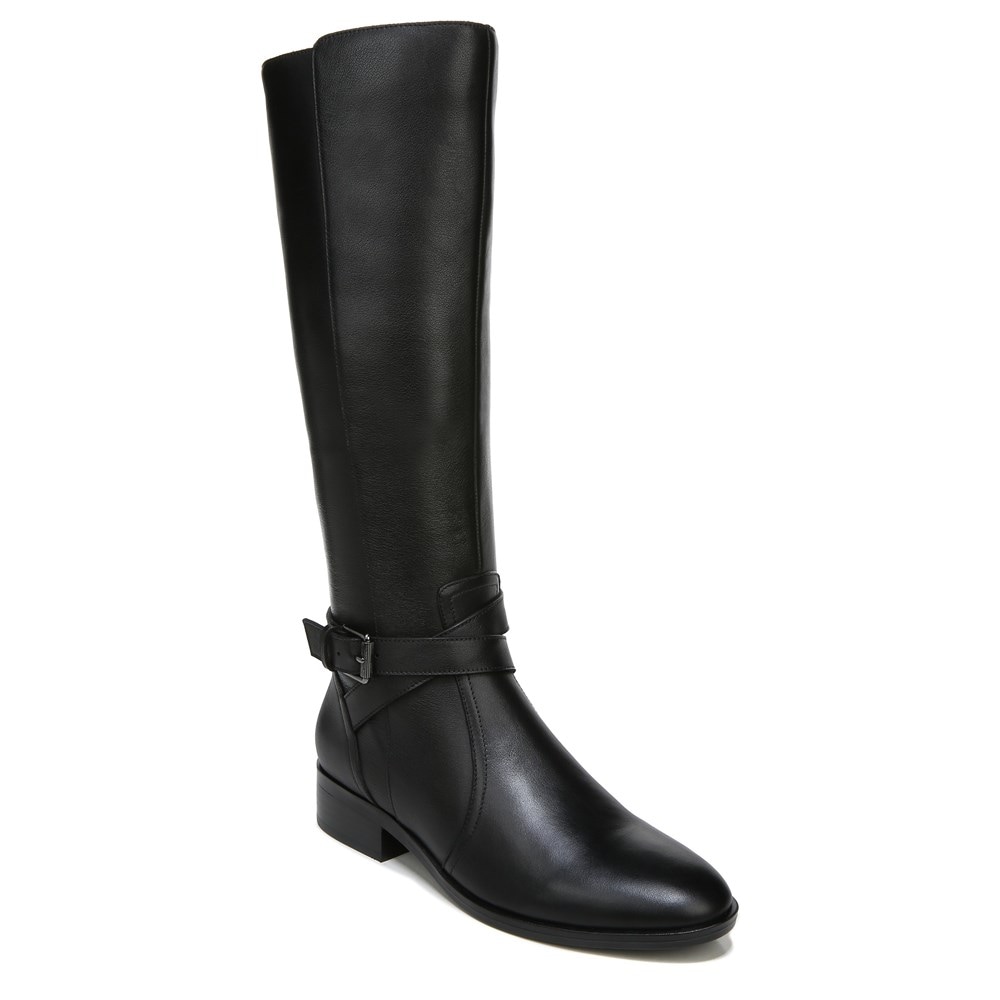 Naturalizer Rena Wide Calf Riding Boot - Black Leather Naturalizer Rena Wide Calf Riding Boot - Black Leather
