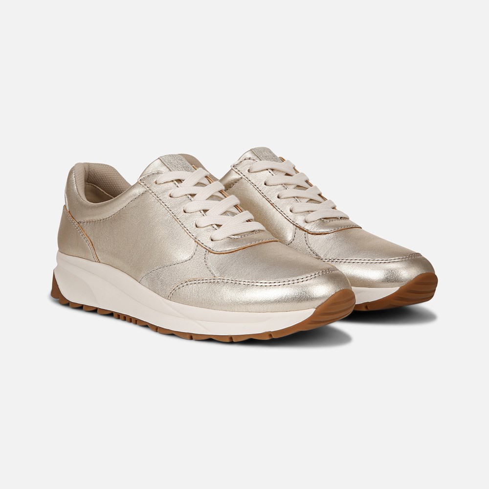 Naturalizer Shay Lace Up Sneaker - Champagne Leather
