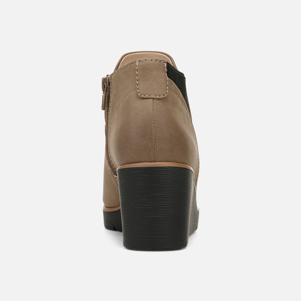 Naturalizer SOUL Affirm Weather Resistant Ankle Booties - Taupe Faux Leather Naturalizer SOUL Affirm Weather Resistant Ankle Booties - Taupe Faux Leather