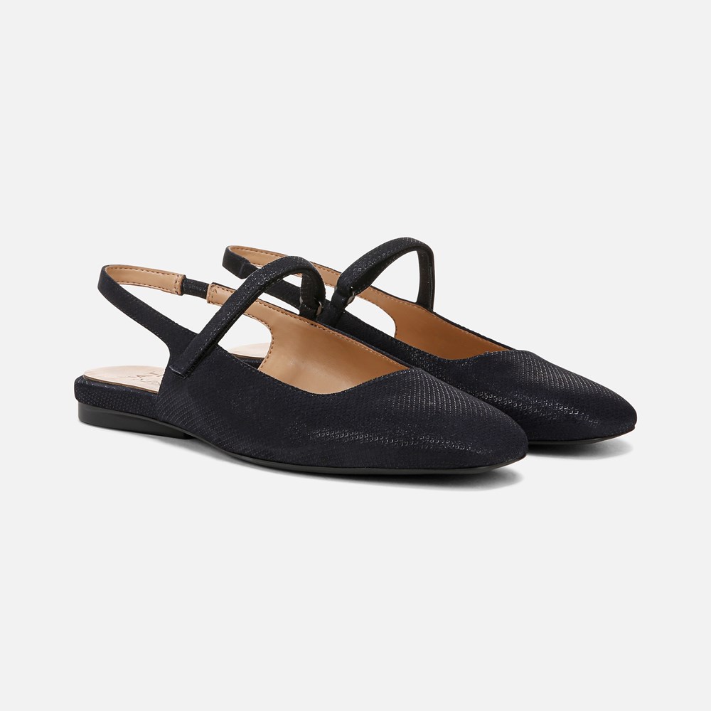 Naturalizer Connie Mary Jane Slingback Flat - Navy Leather Naturalizer Connie Mary Jane Slingback Flat - Navy Leather