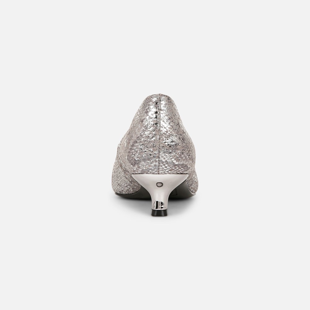 Naturalizer Natalia Kitten Heel - Silver Snake Print Leather Naturalizer Natalia Kitten Heel - Silver Snake Print Leather