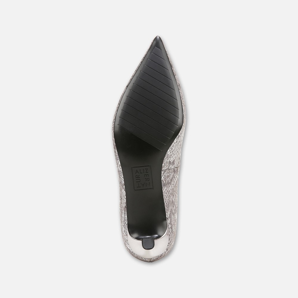 Naturalizer Natalia Kitten Heel - Silver Snake Print Leather Naturalizer Natalia Kitten Heel - Silver Snake Print Leather
