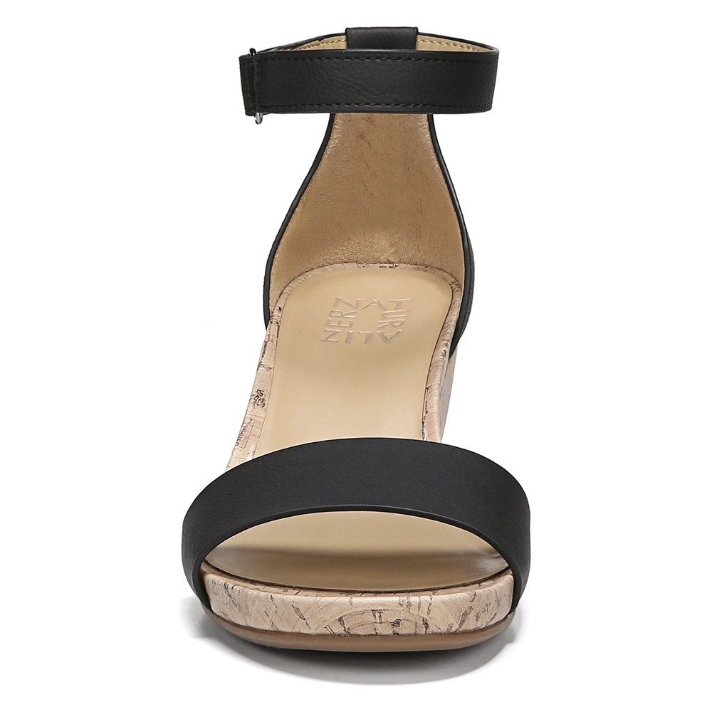 Naturalizer Areda Wedge Sandal - Black Synthetic Naturalizer Areda Wedge Sandal - Black Synthetic