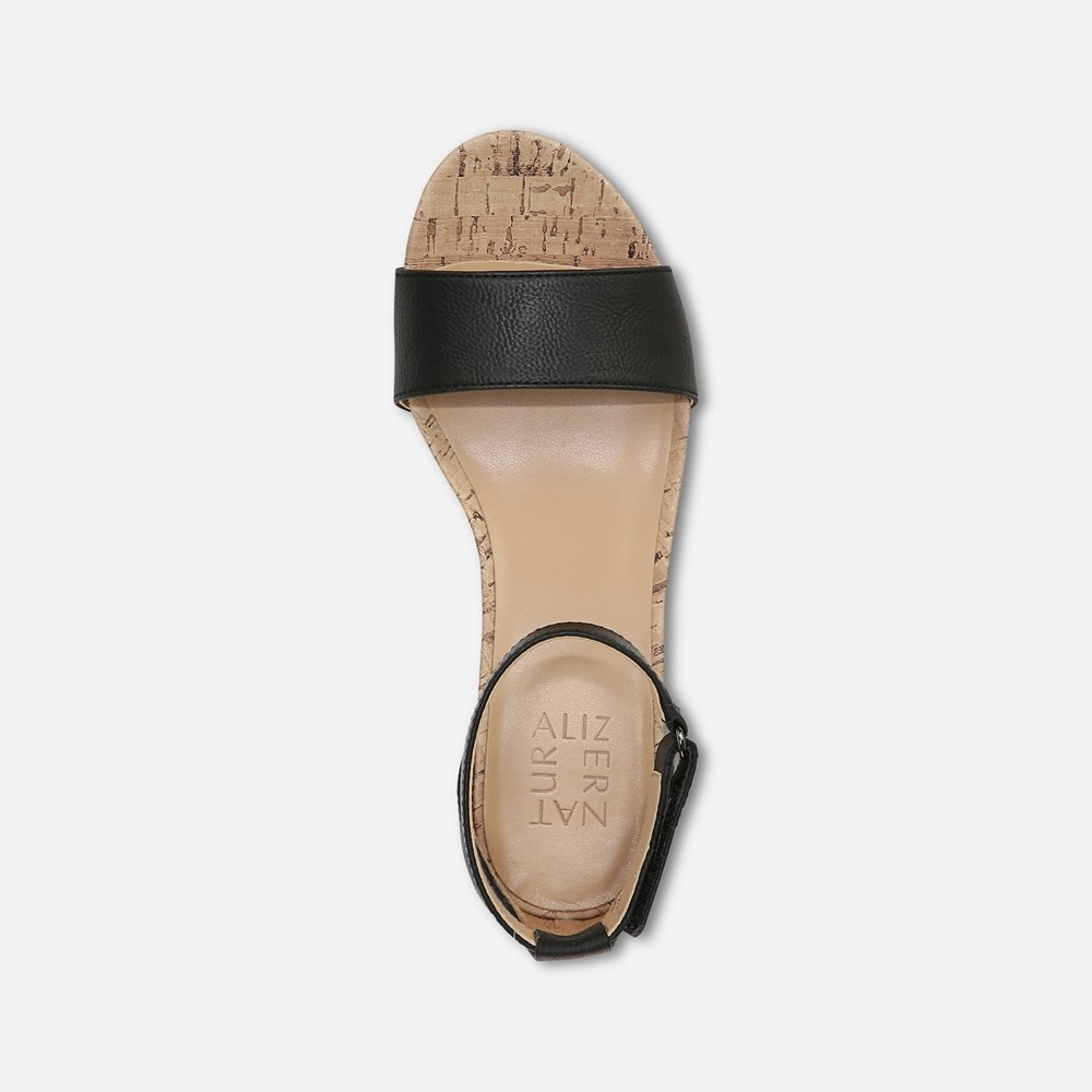 Naturalizer Areda Wedge Sandal - Black Synthetic Naturalizer Areda Wedge Sandal - Black Synthetic