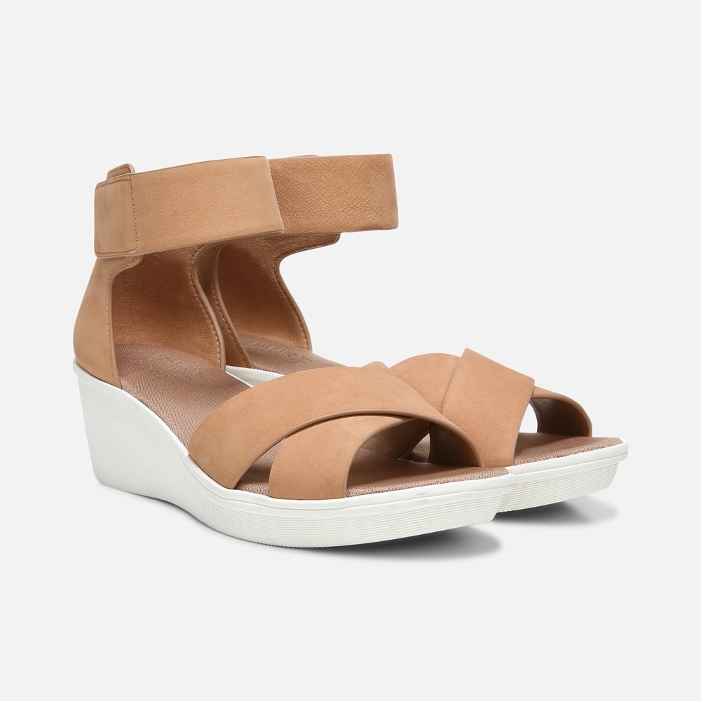 Naturalizer Riviera Wedge Sandal - Cookie Dough Suede