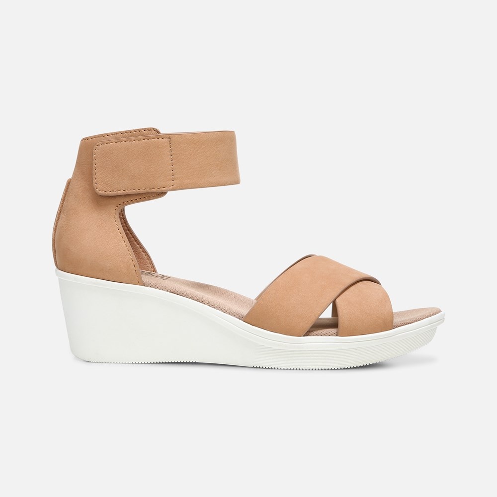 Naturalizer Riviera Wedge Sandal - Cookie Dough Suede Naturalizer Riviera Wedge Sandal - Cookie Dough Suede