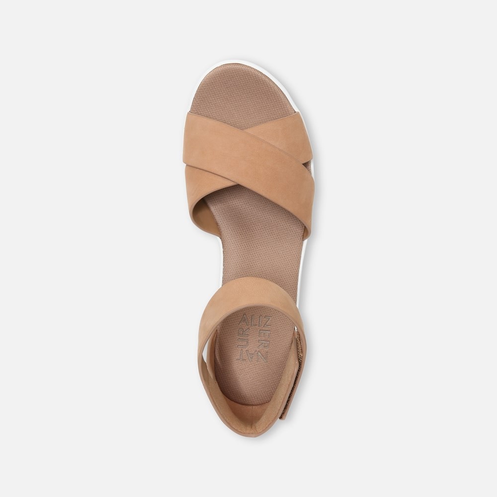 Naturalizer Riviera Wedge Sandal - Cookie Dough Suede Naturalizer Riviera Wedge Sandal - Cookie Dough Suede