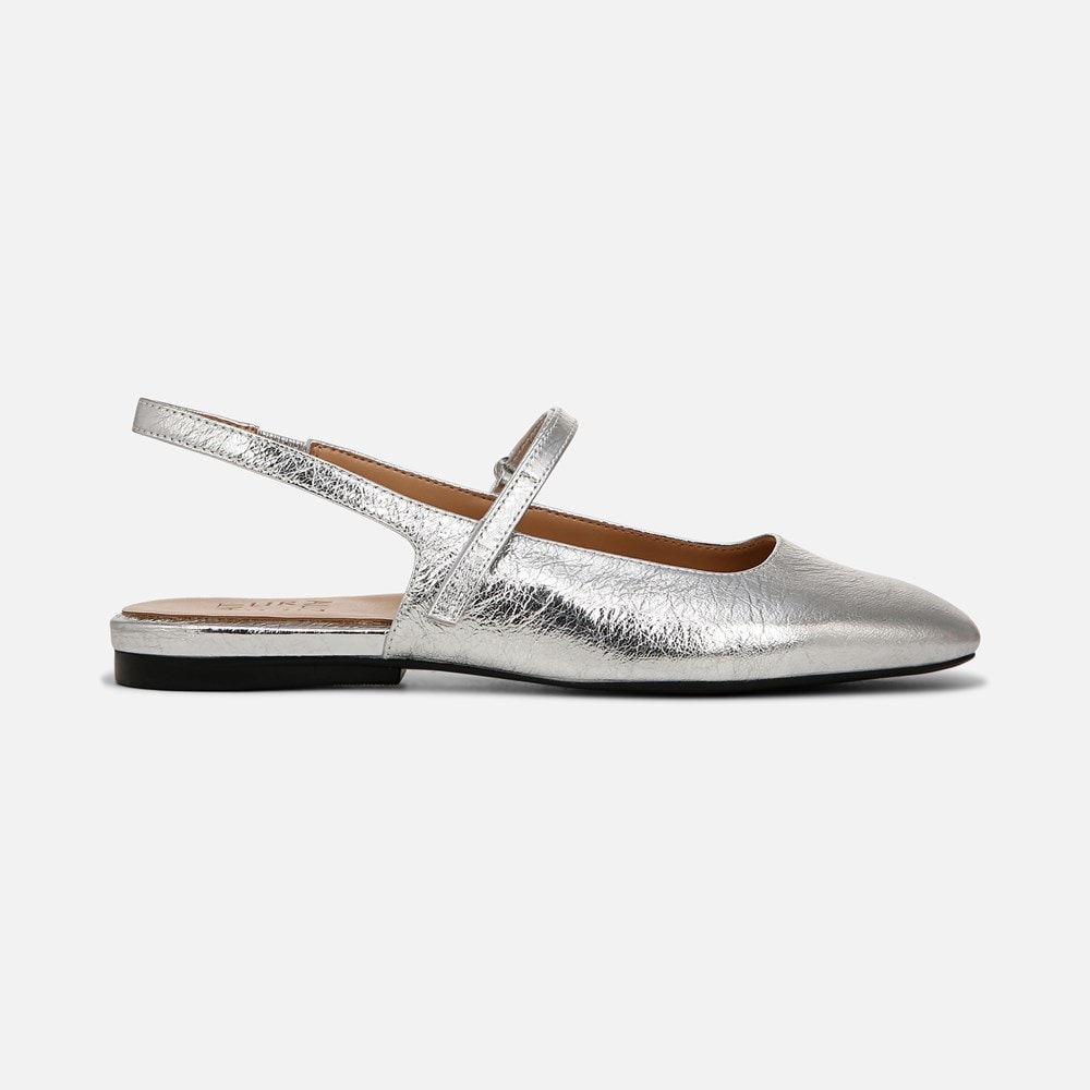 Naturalizer Connie Mary Jane Slingback Flat - Silver Leather Naturalizer Connie Mary Jane Slingback Flat - Silver Leather