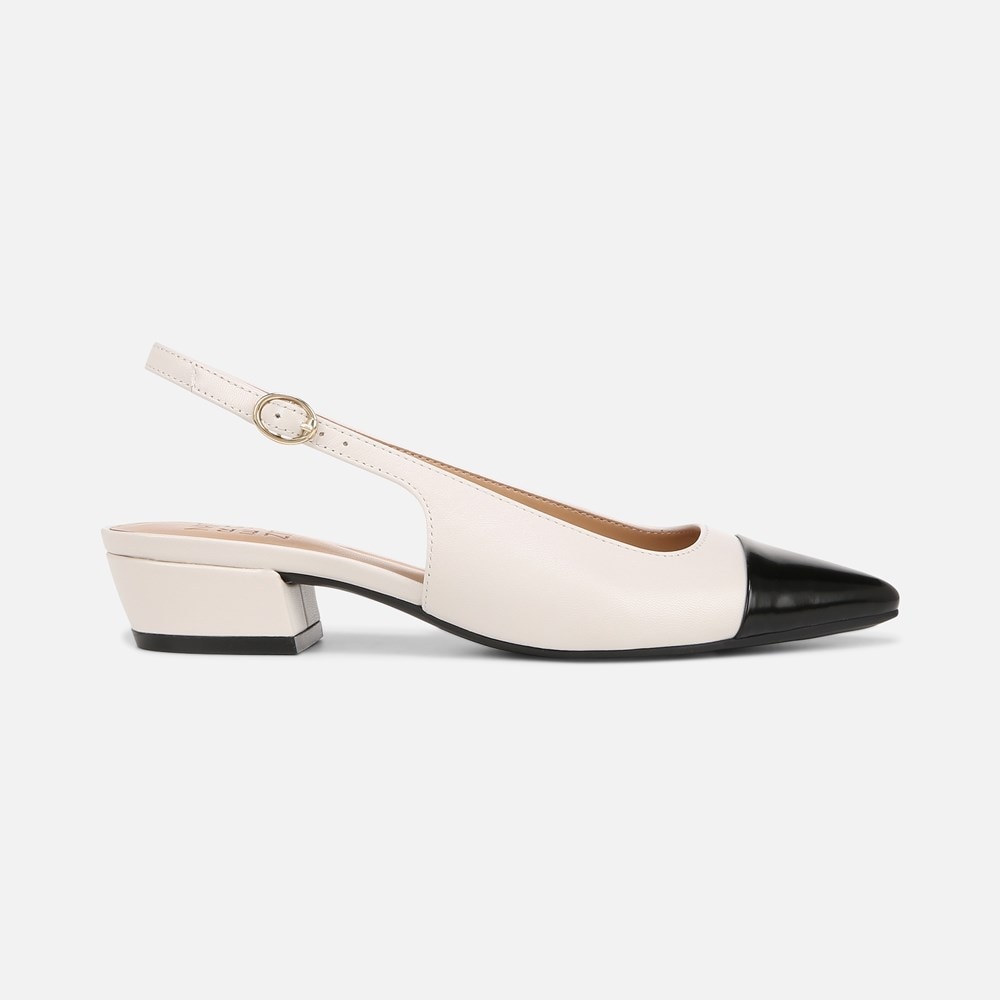 Naturalizer Banks Slingback - Satin Pearl/Black Leather Naturalizer Banks Slingback - Satin Pearl/Black Leather