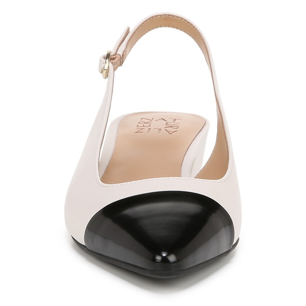 Naturalizer Banks Slingback - Satin Pearl/Black Leather Naturalizer Banks Slingback - Satin Pearl/Black Leather