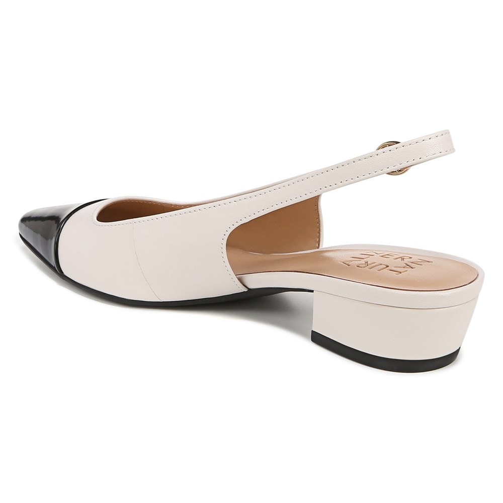 Naturalizer Banks Slingback - Satin Pearl/Black Leather Naturalizer Banks Slingback - Satin Pearl/Black Leather