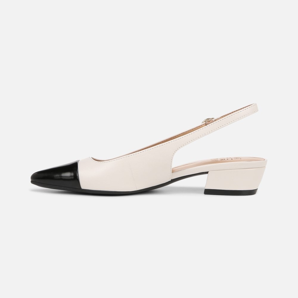 Naturalizer Banks Slingback - Satin Pearl/Black Leather Naturalizer Banks Slingback - Satin Pearl/Black Leather