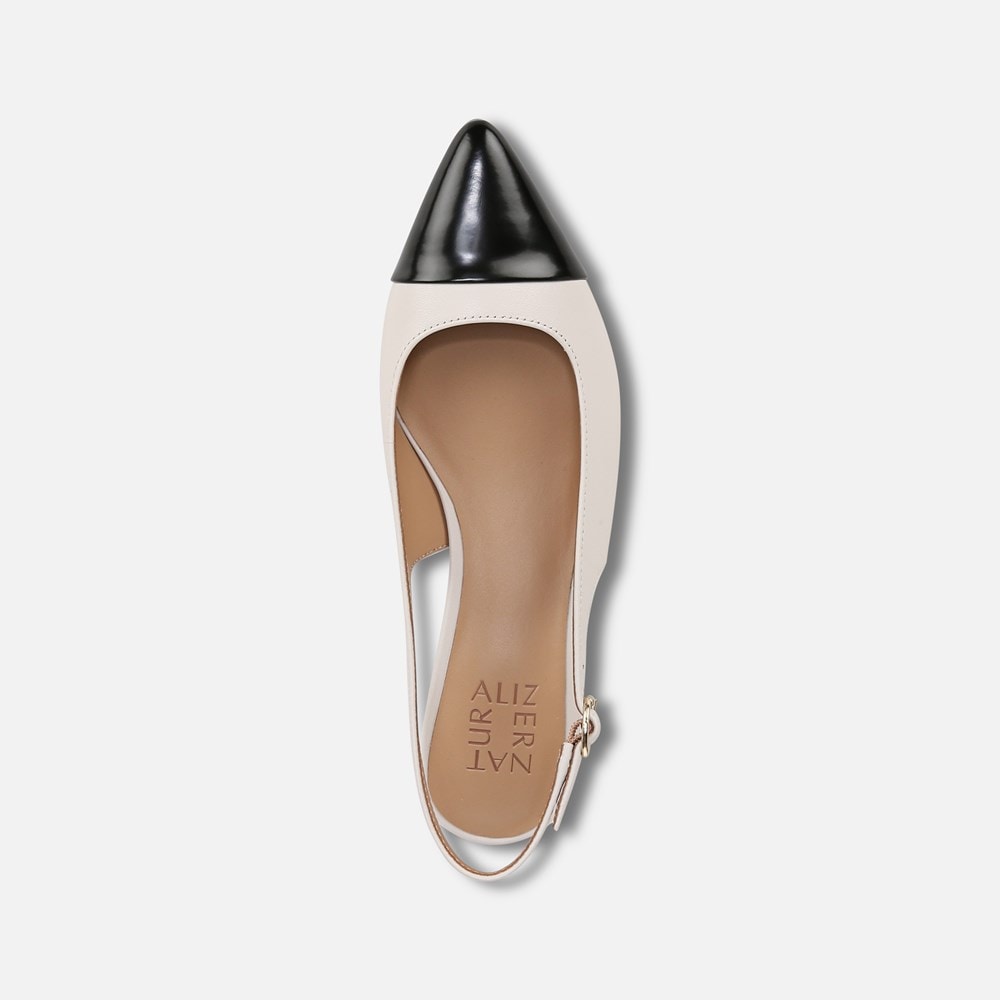 Naturalizer Banks Slingback - Satin Pearl/Black Leather Naturalizer Banks Slingback - Satin Pearl/Black Leather