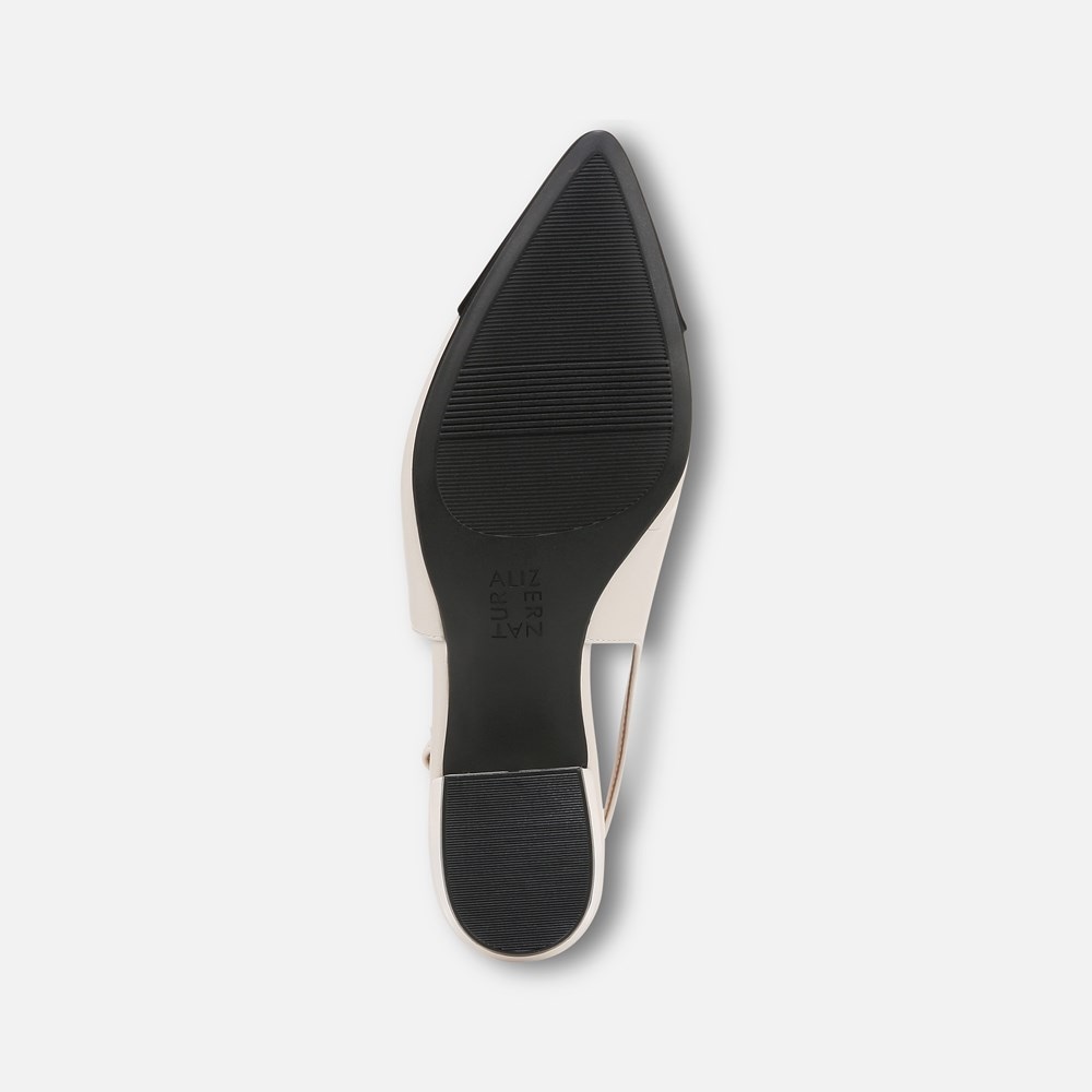 Naturalizer Banks Slingback - Satin Pearl/Black Leather Naturalizer Banks Slingback - Satin Pearl/Black Leather