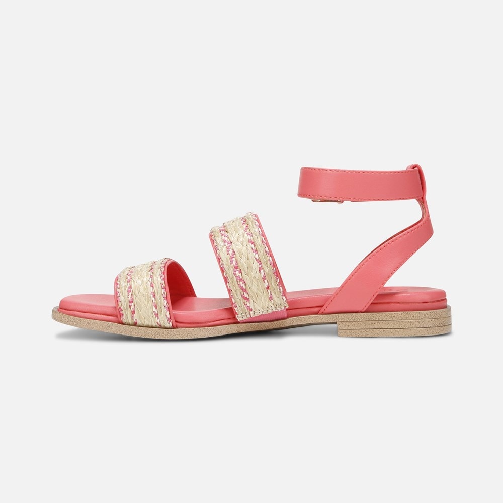 Naturalizer Gana Strappy Sandal - Sunset Coral Faux Straw Fabric Naturalizer Gana Strappy Sandal - Sunset Coral Faux Straw Fabric
