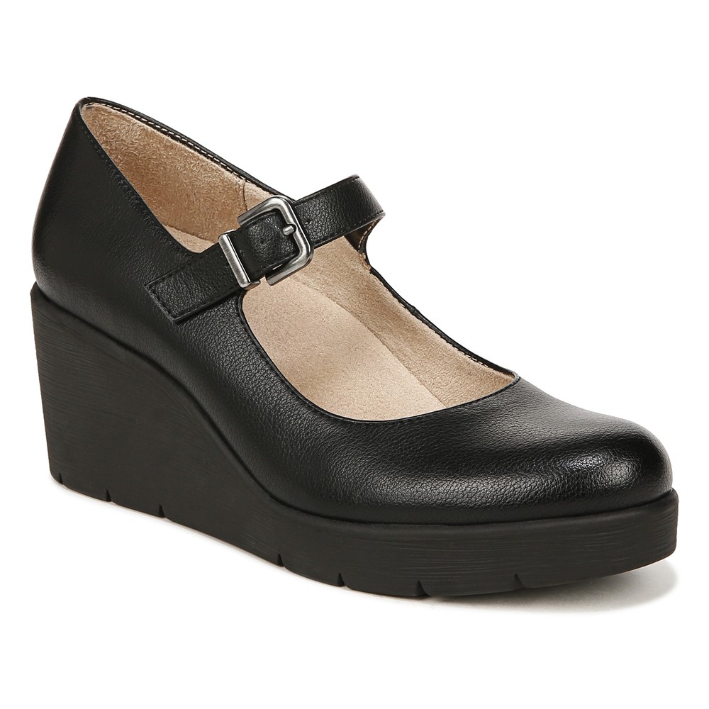 Naturalizer SOUL Adore Mary Jane Wedge - Black Synthetic Naturalizer SOUL Adore Mary Jane Wedge - Black Synthetic