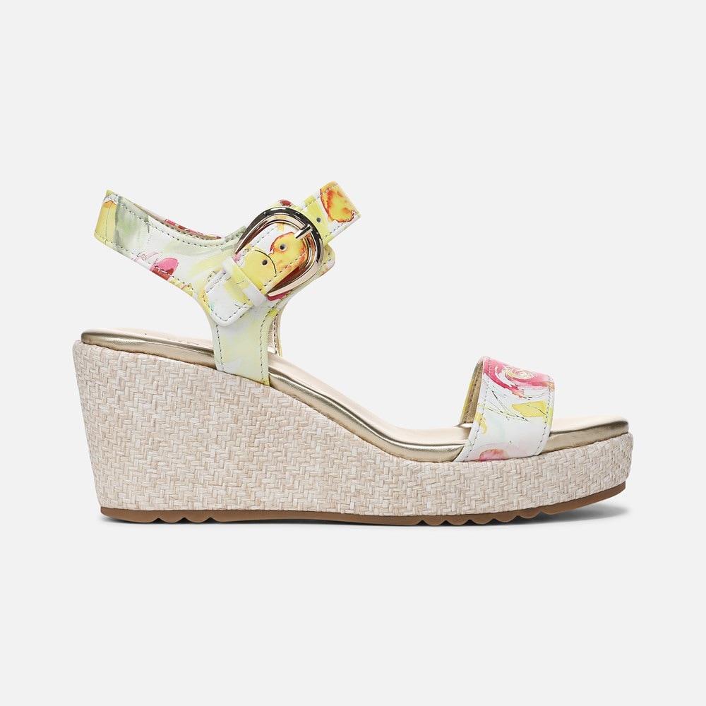 Naturalizer Stella Wedge Sandal - Sunlight Floral Leather Naturalizer Stella Wedge Sandal - Sunlight Floral Leather