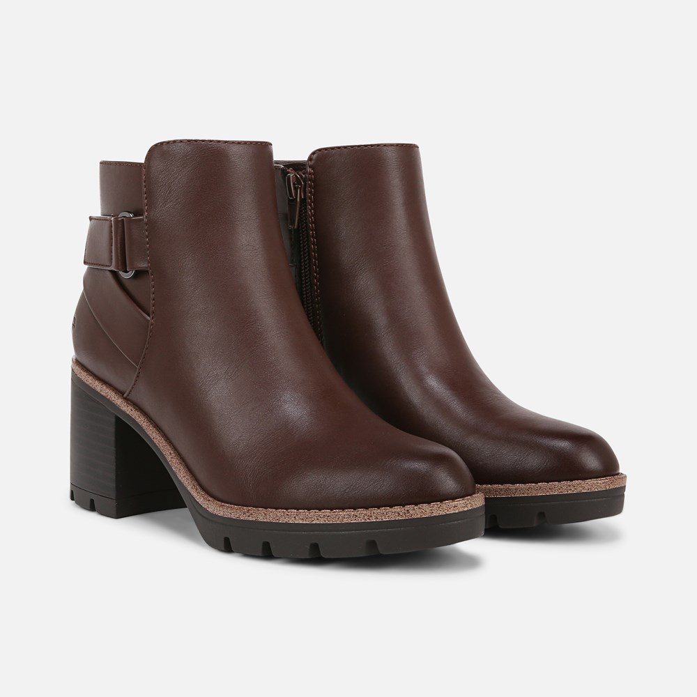 Naturalizer Madalynn Strap Bootie - Chocolate Faux Leather Naturalizer Madalynn Strap Bootie - Chocolate Faux Leather