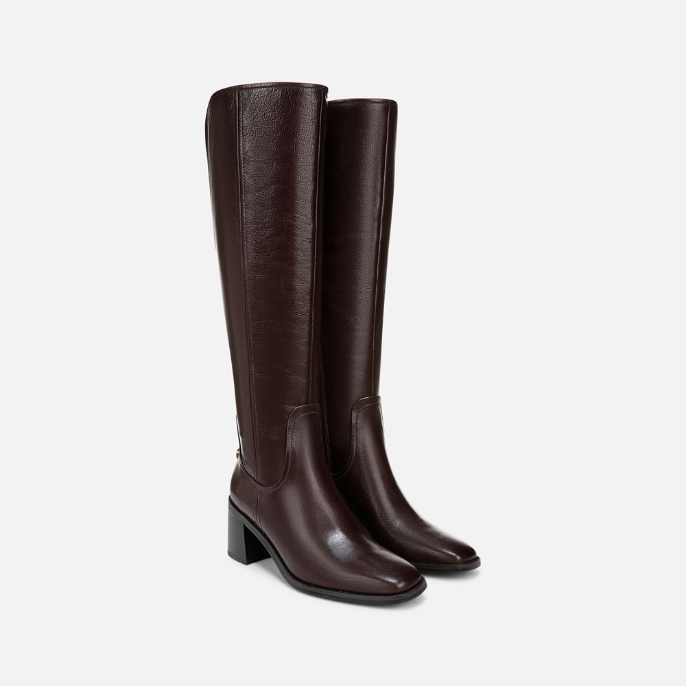 Naturalizer 27 EDIT Edda Wide Calf Knee High Boot - Dark Brown Leather