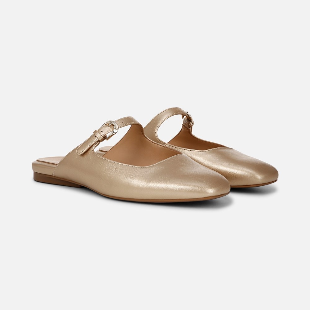 Naturalizer Apple Mary Jane Mule - Gold Faux Leather Naturalizer Apple Mary Jane Mule - Gold Faux Leather