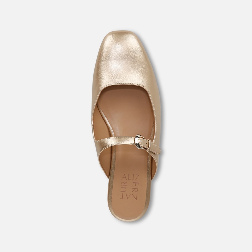Naturalizer Apple Mary Jane Mule - Gold Faux Leather Naturalizer Apple Mary Jane Mule - Gold Faux Leather
