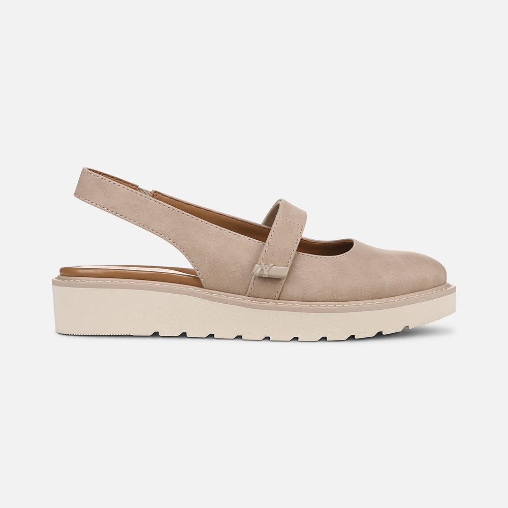 Naturalizer Edison Slingback Mary Jane - Warm Taupe Tan Faux Leather Naturalizer Edison Slingback Mary Jane - Warm Taupe Tan Faux Leather