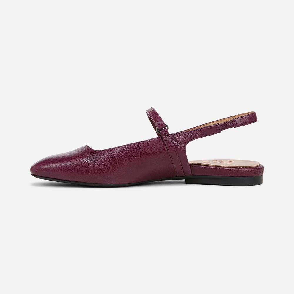 Naturalizer Connie Mary Jane Slingback Flat - Deep Plum Purple Leather Naturalizer Connie Mary Jane Slingback Flat - Deep Plum Purple Leather