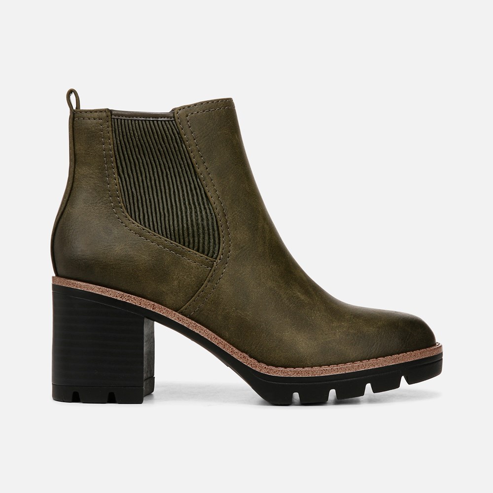 Naturalizer Madalynn Gore Water Repellent Bootie - Moss Green Faux Leather Naturalizer Madalynn Gore Water Repellent Bootie - Moss Green Faux Leather