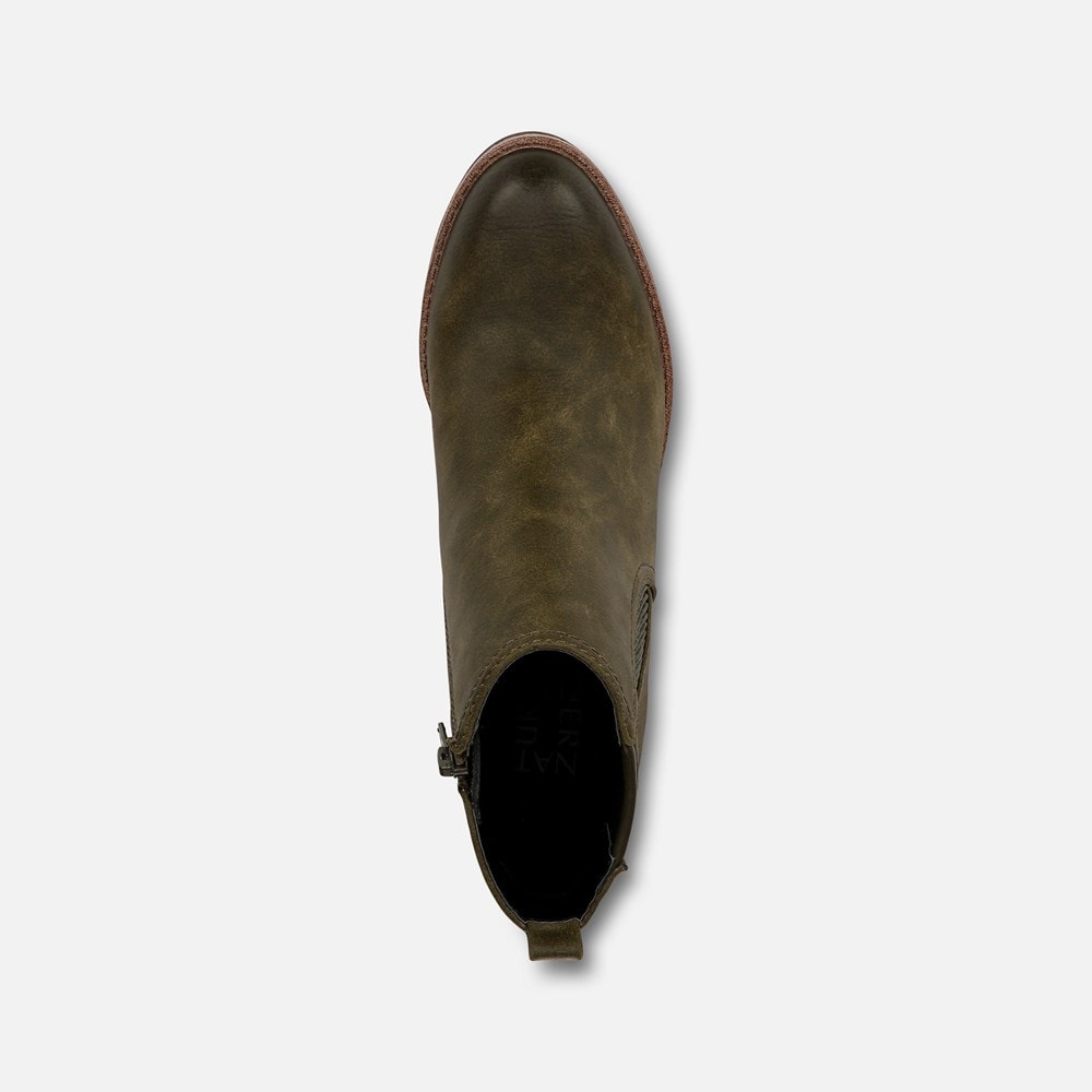 Naturalizer Madalynn Gore Water Repellent Bootie - Moss Green Faux Leather Naturalizer Madalynn Gore Water Repellent Bootie - Moss Green Faux Leather