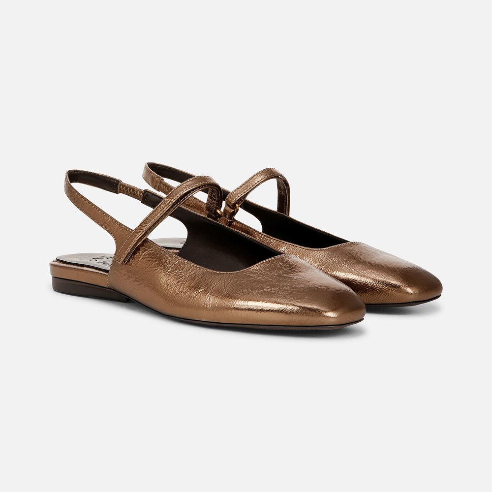 Naturalizer Connie Mary Jane Slingback Flat - Old Gold Leather