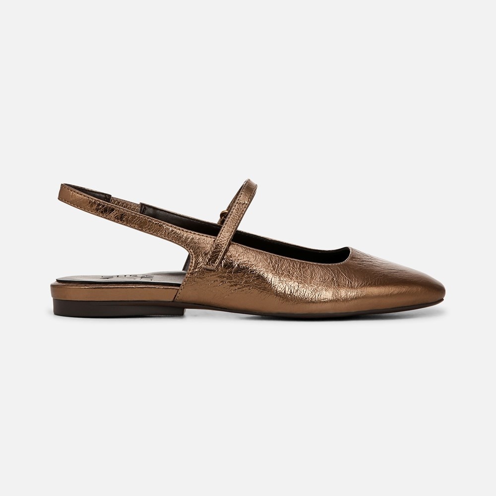 Naturalizer Connie Mary Jane Slingback Flat - Old Gold Leather Naturalizer Connie Mary Jane Slingback Flat - Old Gold Leather
