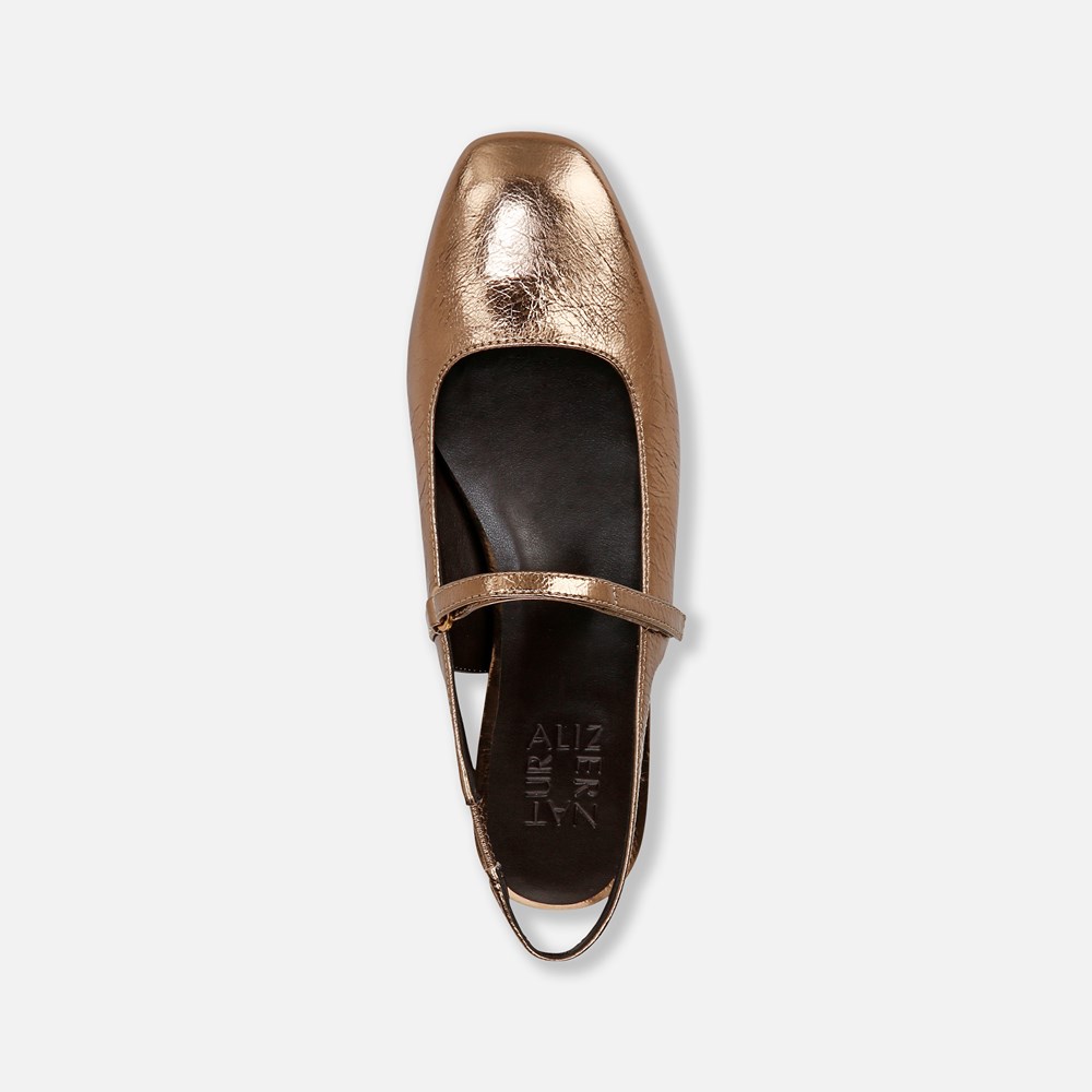 Naturalizer Connie Mary Jane Slingback Flat - Old Gold Leather Naturalizer Connie Mary Jane Slingback Flat - Old Gold Leather