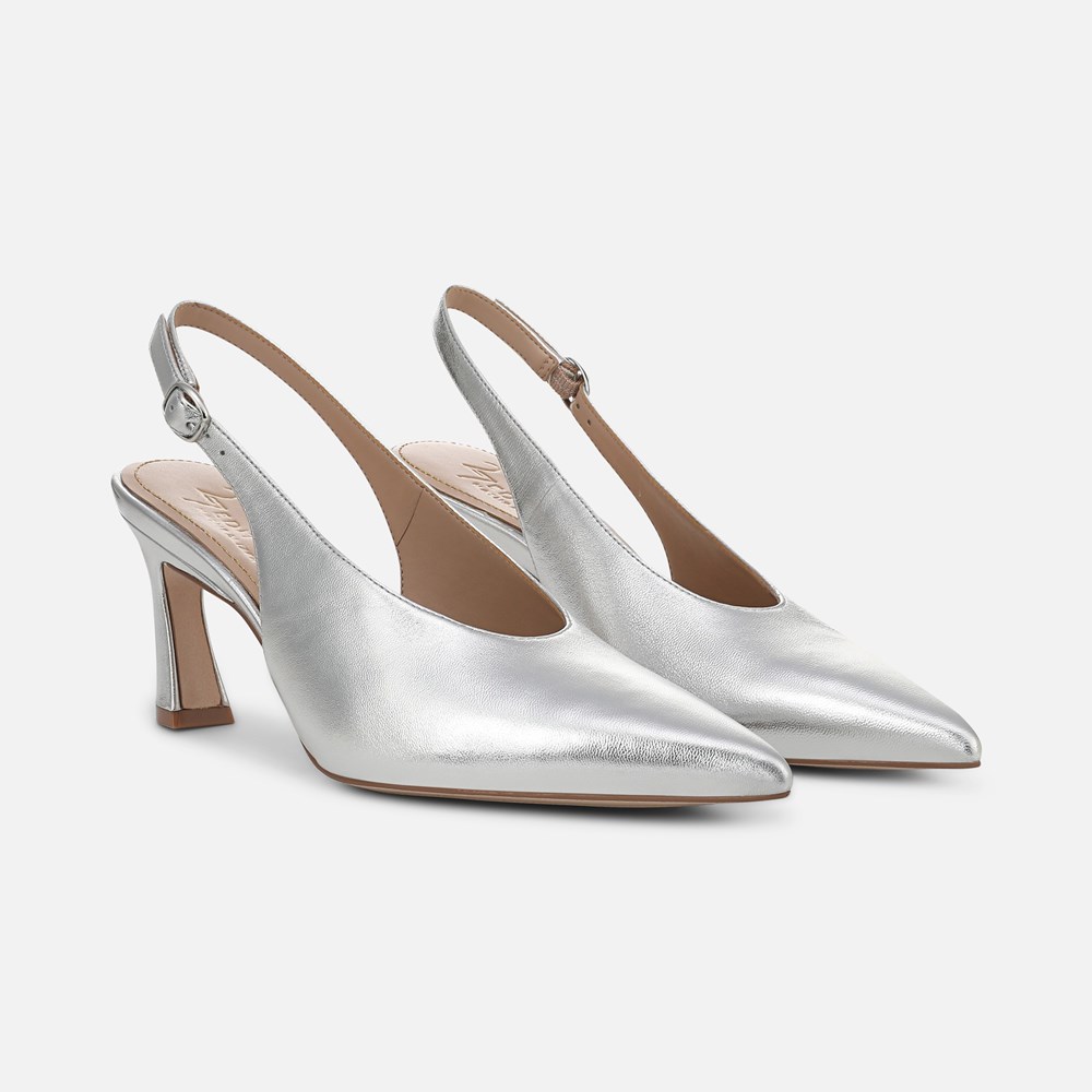 Naturalizer 27 EDIT Elaine Slingback Dress Shoe - Silver Leather