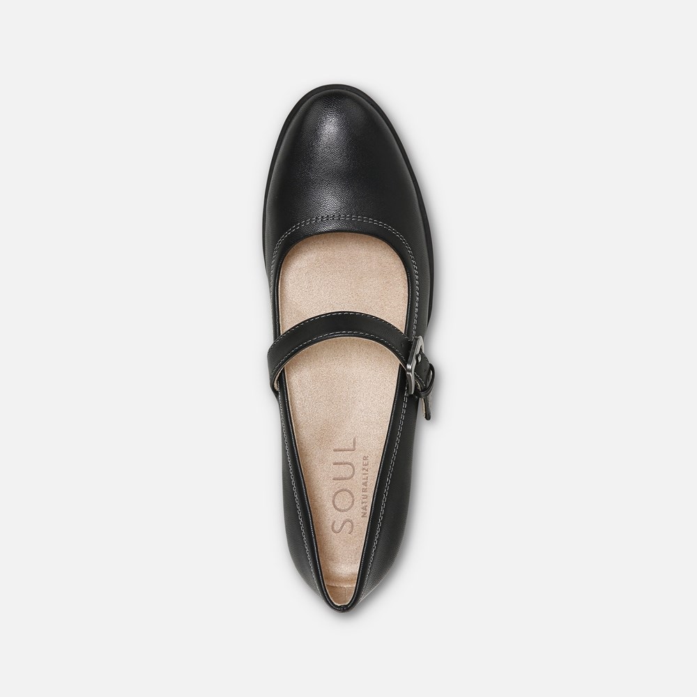 Naturalizer SOUL Ramona Mary Jane Flat - Black Smooth Synthetic Naturalizer SOUL Ramona Mary Jane Flat - Black Smooth Synthetic