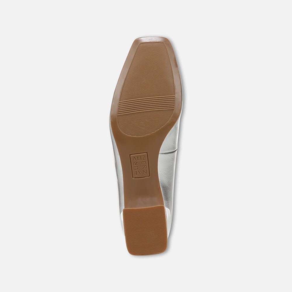 Naturalizer Huntley Block Heel Pump - Silver Faux Leather Naturalizer Huntley Block Heel Pump - Silver Faux Leather